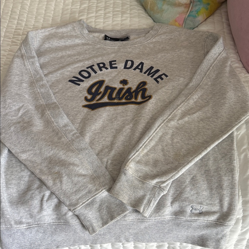 Under Armour Gray Notre Dame Irish Crewneck Sweatshirt